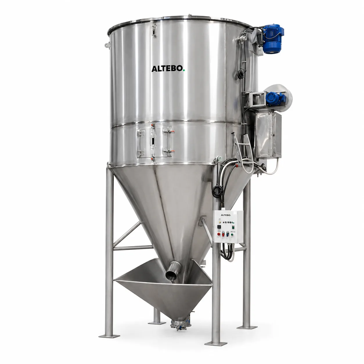 Vertical mixer with drying